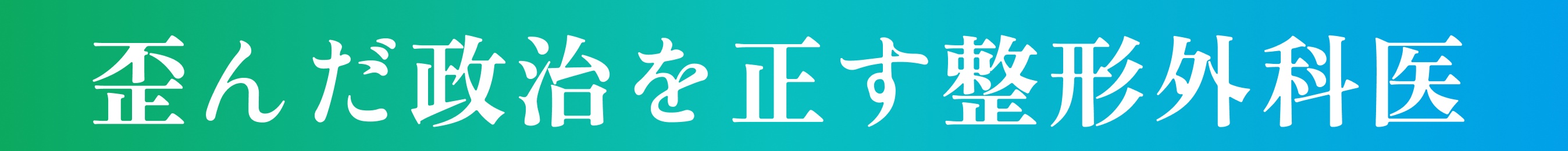 歪んだ政治を正す整形外科医
